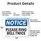 Signmission Please Ring Bell Twice, 14 in W x Rectangle, Aluminum OS-2PACK-NS-A-1014-L-17576 - alternate 4